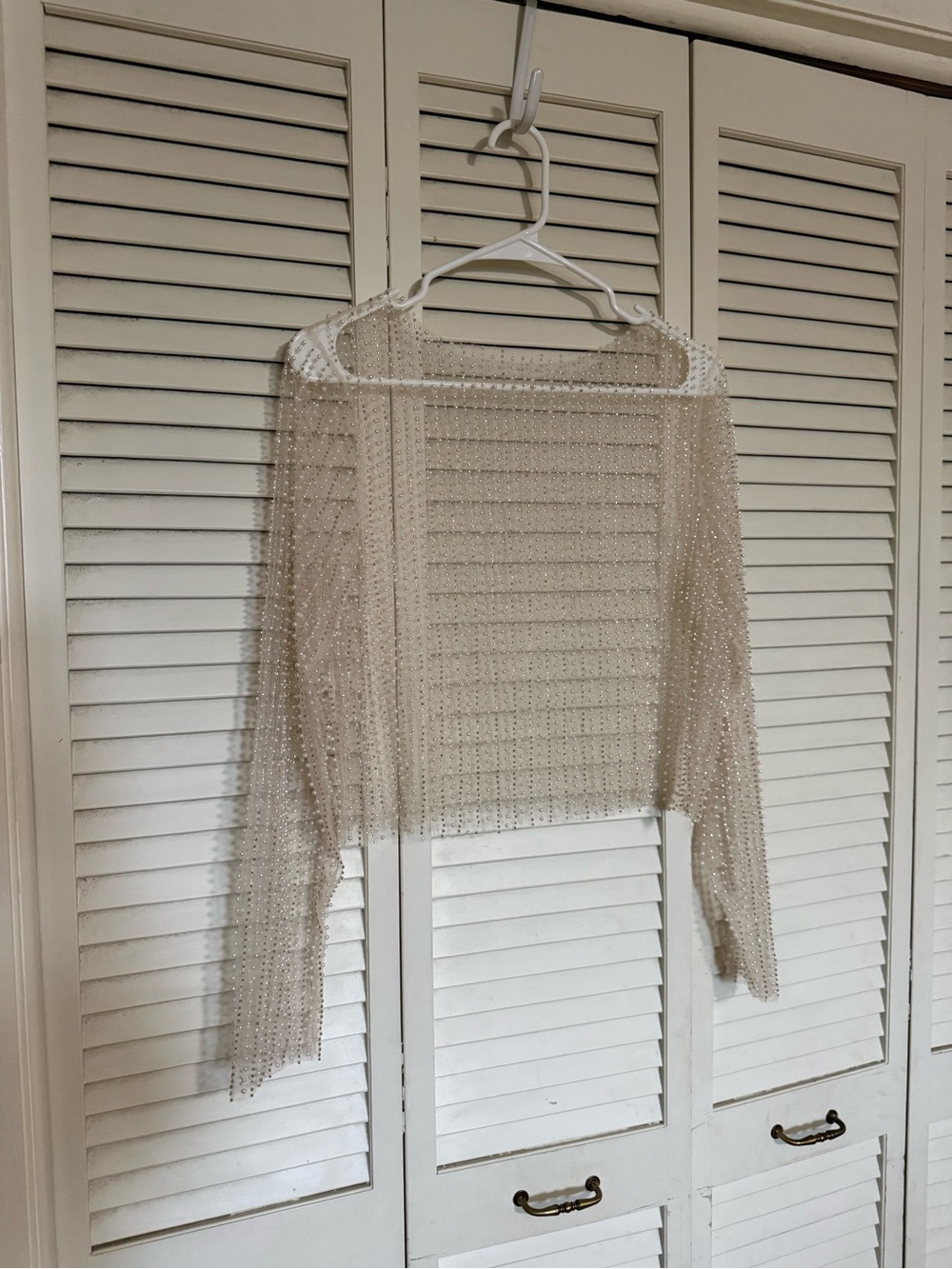 Altar'd State Sheer Beaded Long-Sleeve